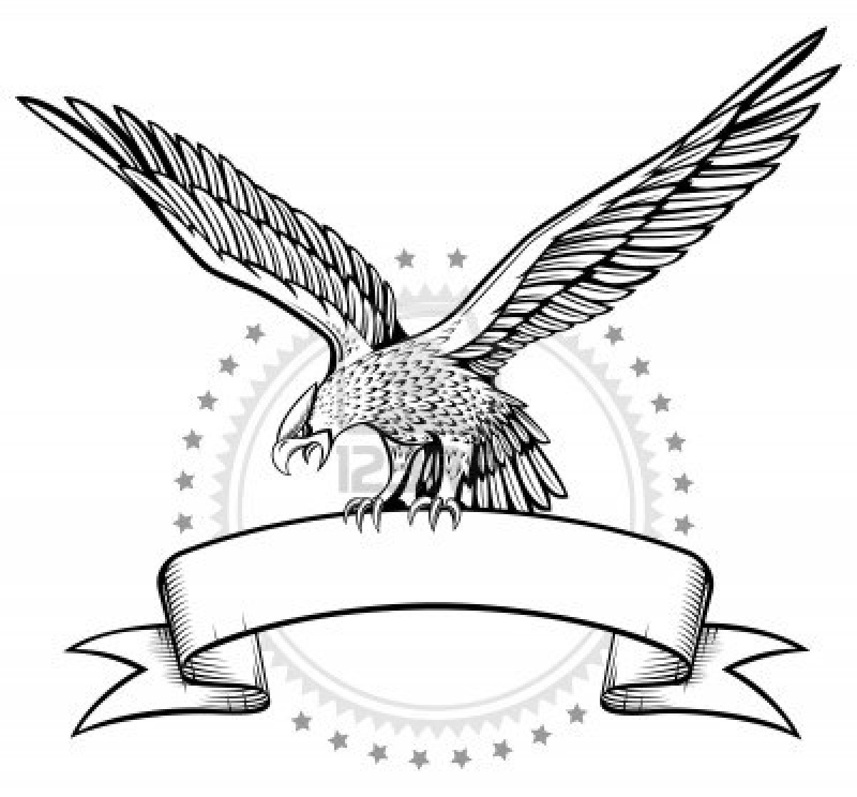 Spread Wing Eagle Banner Royalty Free Cliparts, Vectors, And Stock ...