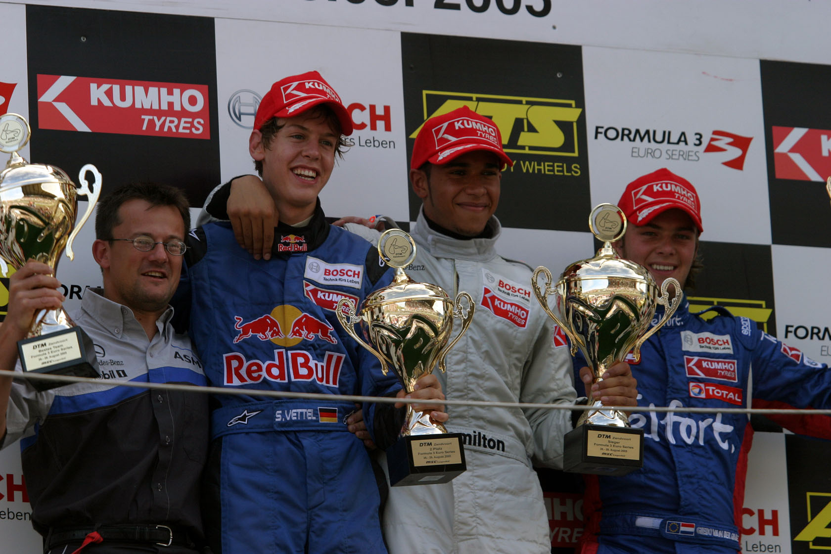 2005: Sharing the podium at Zandvoort with Lewis Hamilton and ...