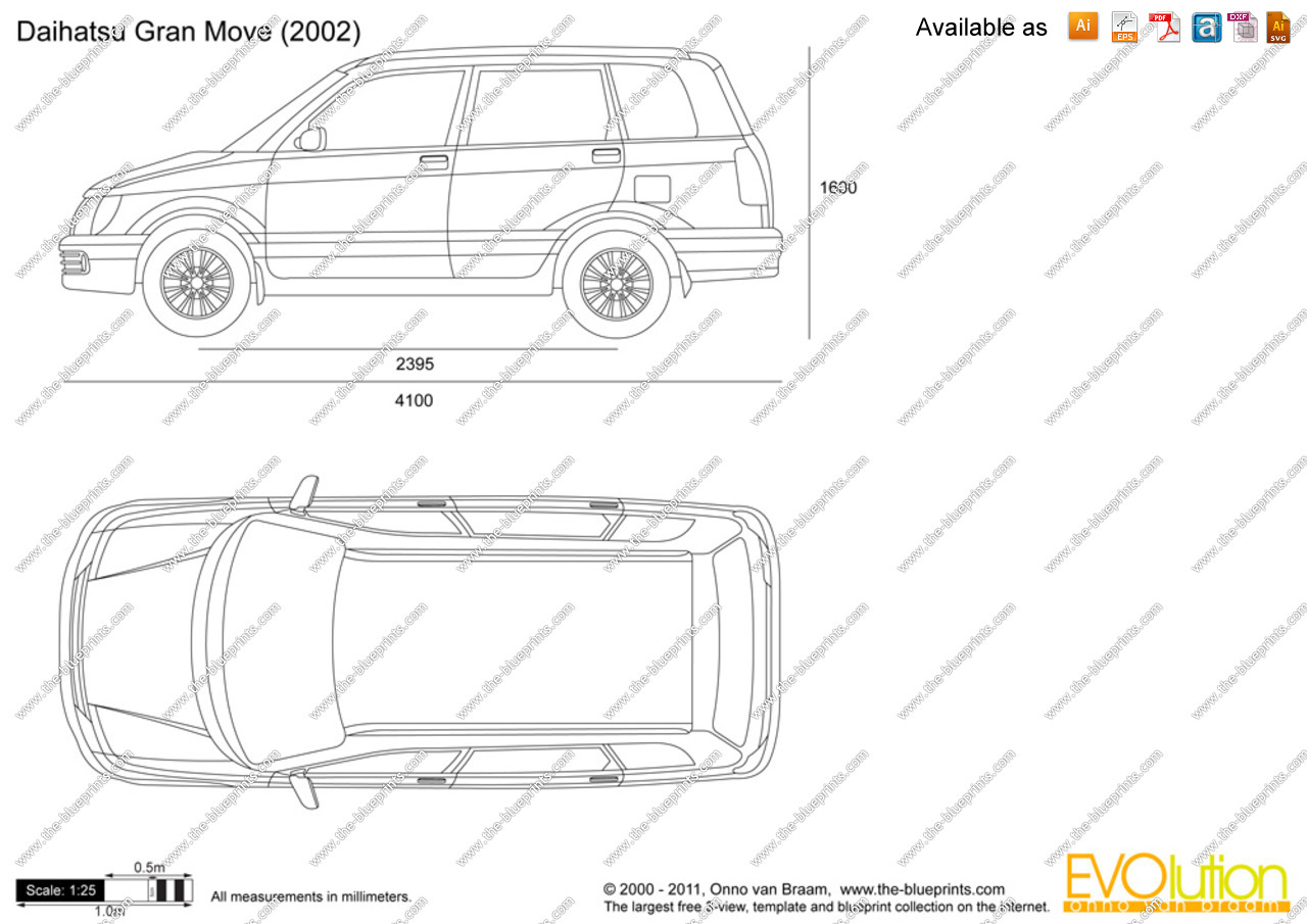 The-Blueprints.com - Vector Drawing - Daihatsu Gran Move