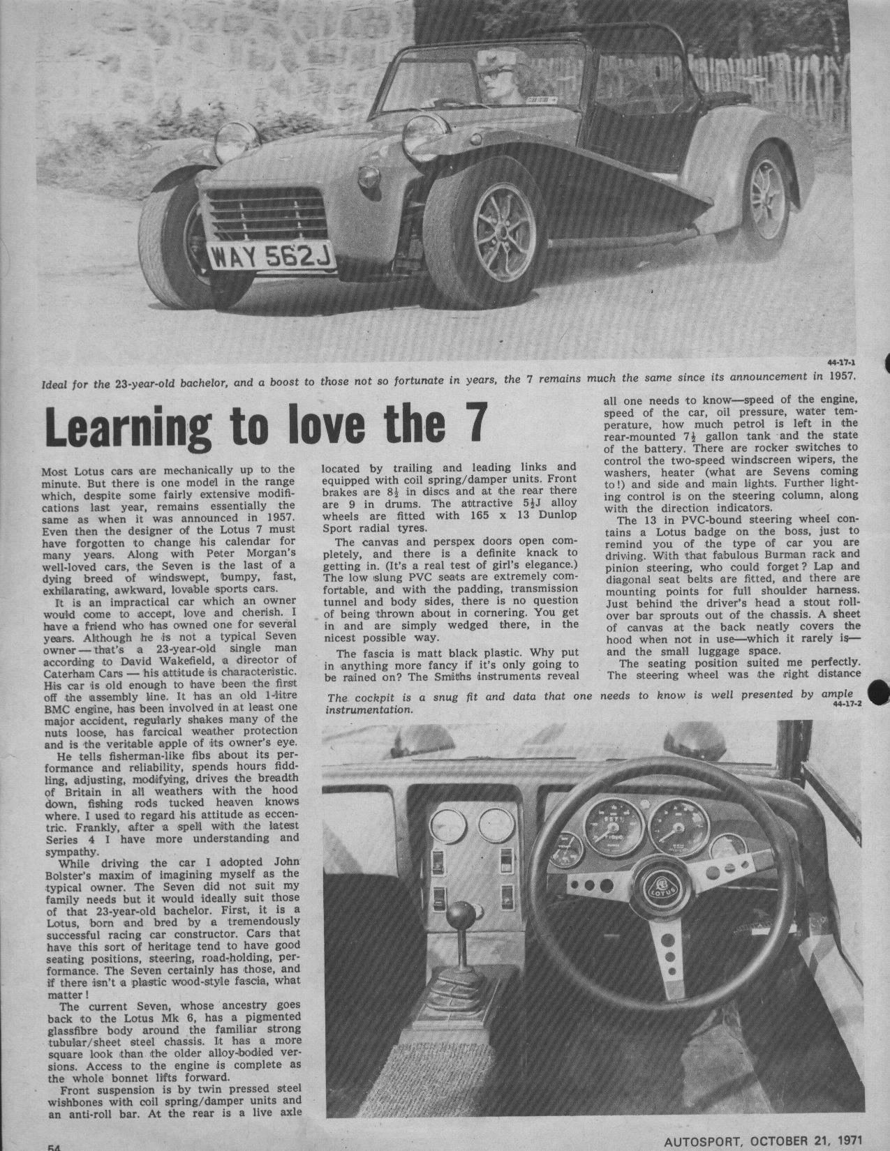 Autocar 1971 Lotus 7-S4 - LotusTalk - The Lotus Cars Community