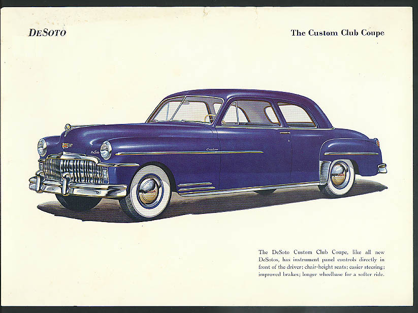 1949 De Soto Custom Club Coupe color print 9 x 12 1/