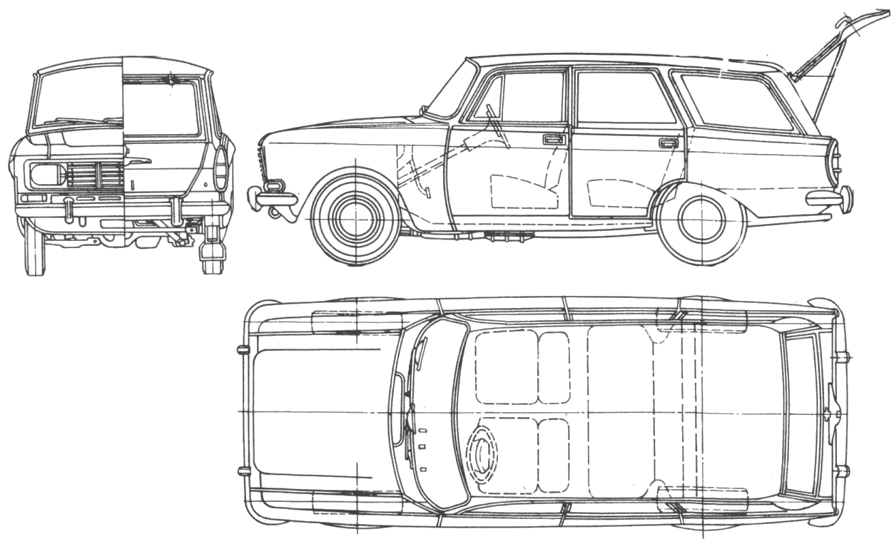 Car Blueprints / Ð§ÐµÑ€Ñ‚ÐµÐ¶Ð¸ Ð°Ð²Ñ‚Ð¾Ð¼Ð¾Ð±Ð¸Ð»ÐµÐ¹ - AZLK