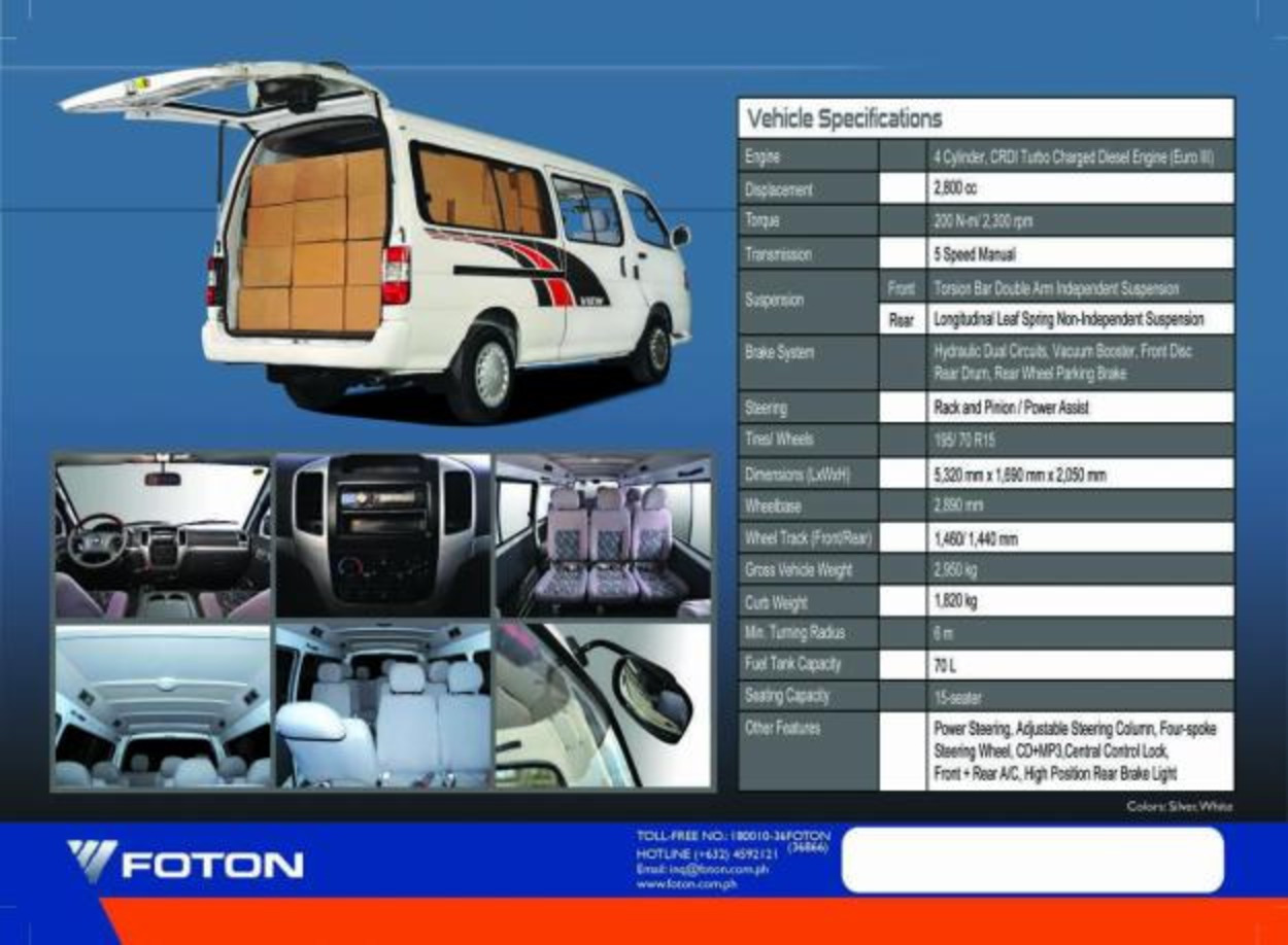 Foton view van 2.8l m/t limited edition (15 seaters) - 55k DP ALL ...