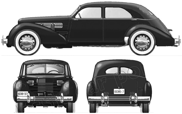 CAR blueprints - 1937 Cord 810 Westchester Sedan blueprint