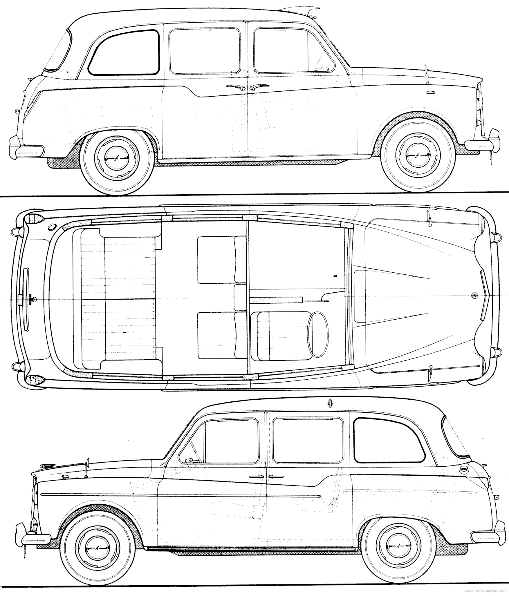 The-Blueprints.com - Blueprints > Cars > Austin > Austin FX4 Taxi 190