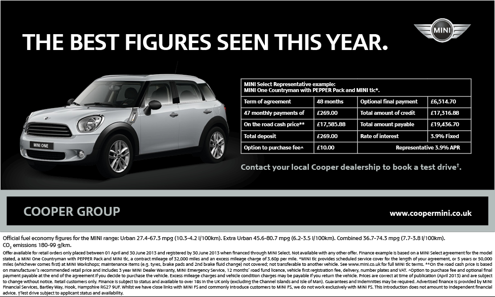 New MINI Offers Available Throughout The UK From Cooper MINI