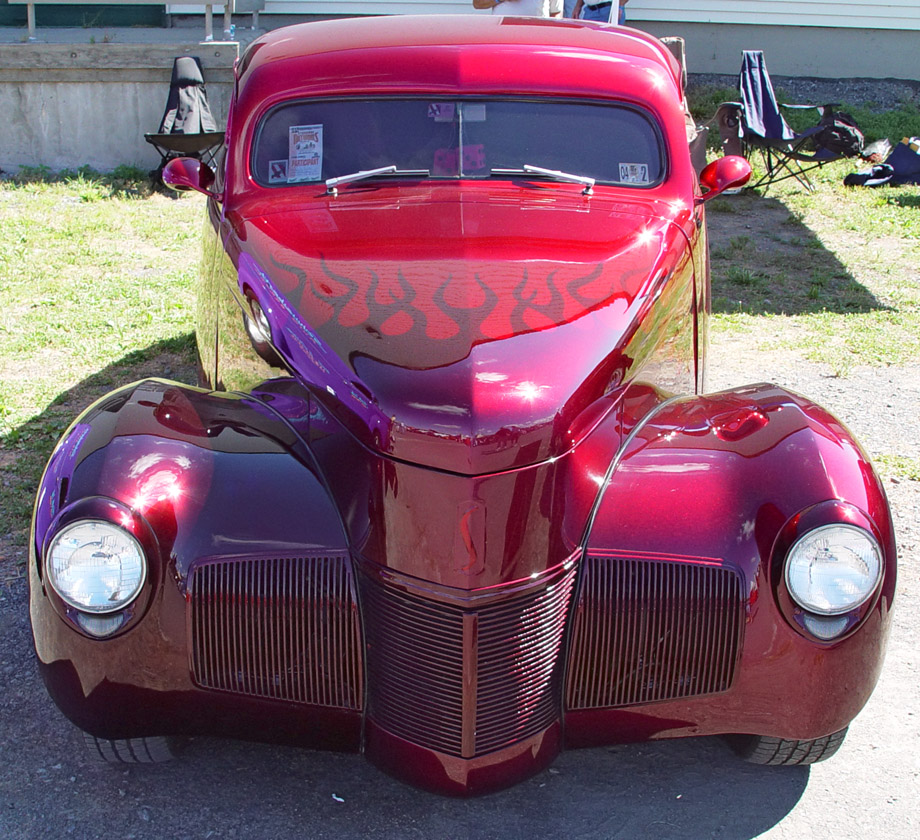 1940 Studebaker Champion Coupe - Maroon with Flames - Front