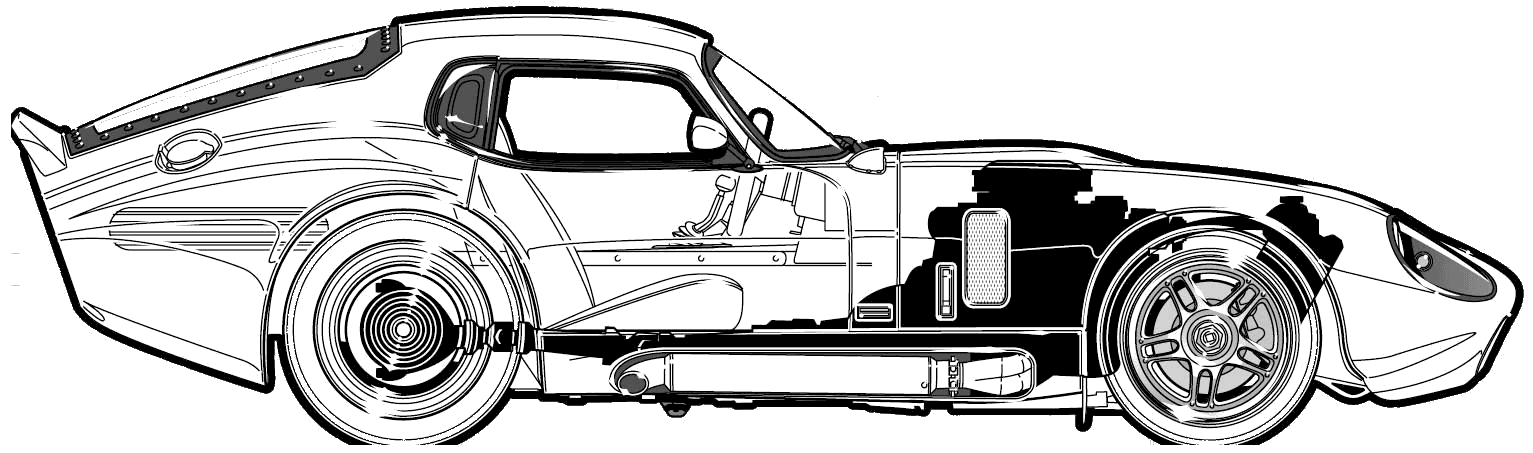 CAR blueprints - 1964 AC Shelby Cobra Daytona Coupe blueprint