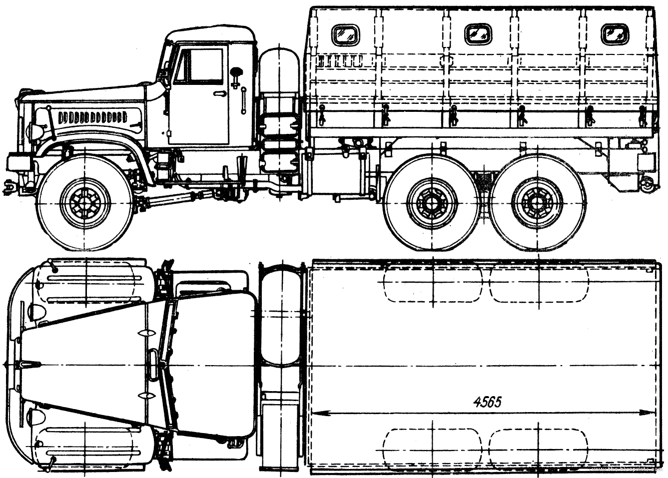 The-Blueprints.com - Blueprints > Trucks > KrAZ > KrAZ-