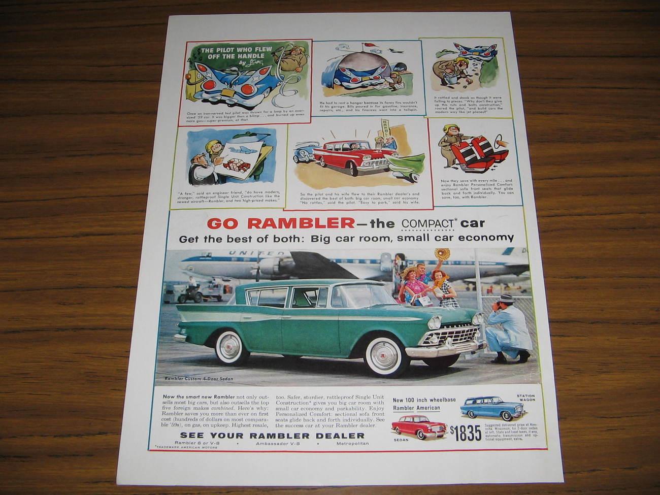1959 Vintage Ad Rambler Custom 4 Door Sedan Compact Car | eBay