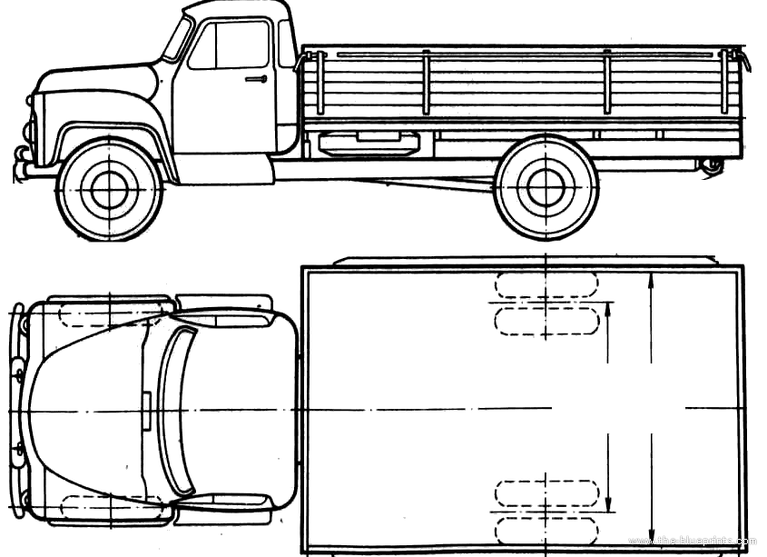 The-Blueprints.com - Blueprints > Trucks > GAZ > GAZ-
