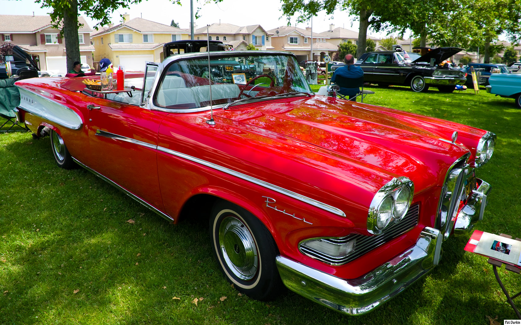 1958 Edsel Pacer Convertible with top down - red & white - fvr ...