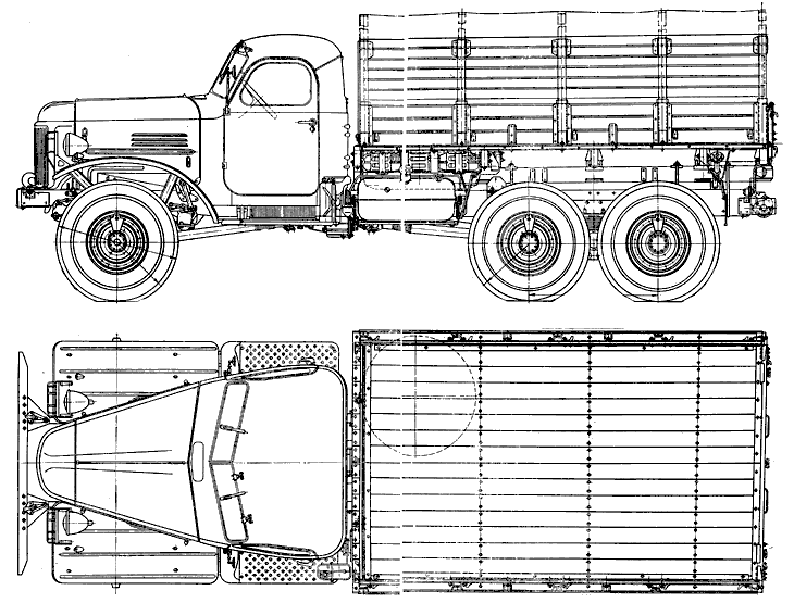 CAR blueprints - 1958 ZIL 157 Truck blueprint
