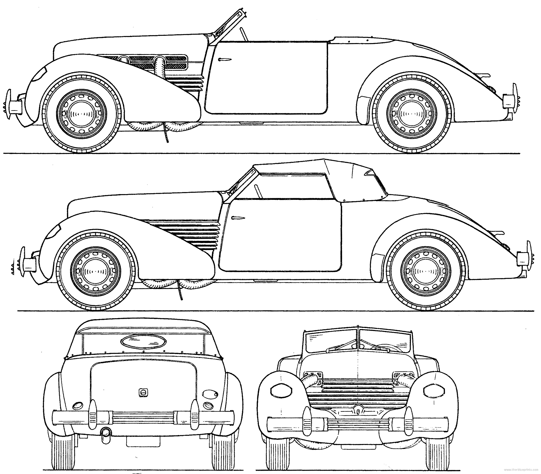 The-Blueprints.com - Blueprints > Cars > Various Cars > Cord 812 ...