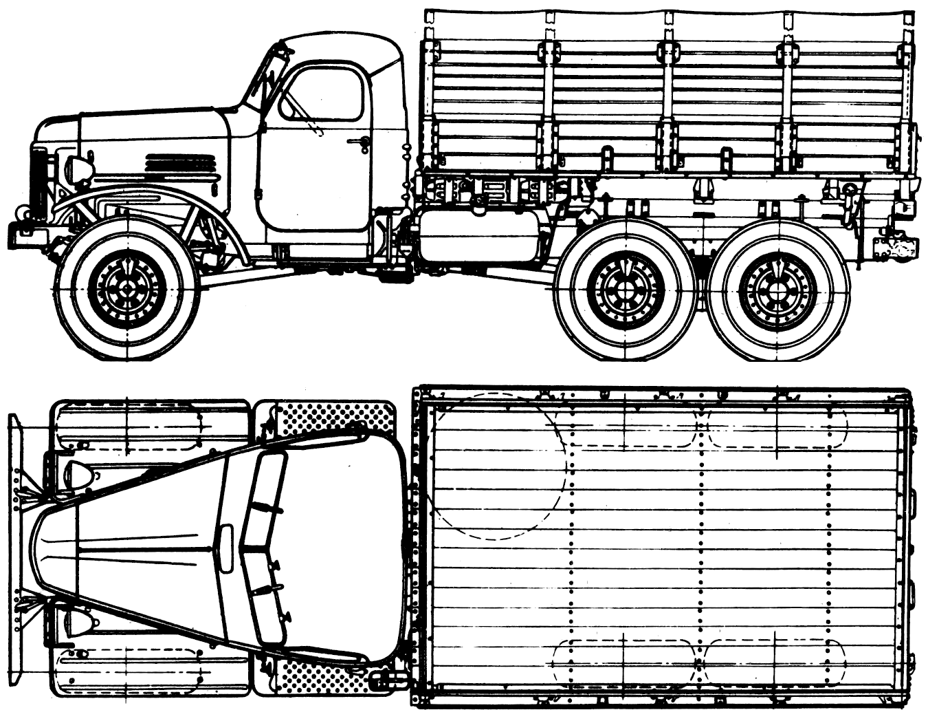 CAR blueprints - 1958 ZIL 157KD Truck blueprint