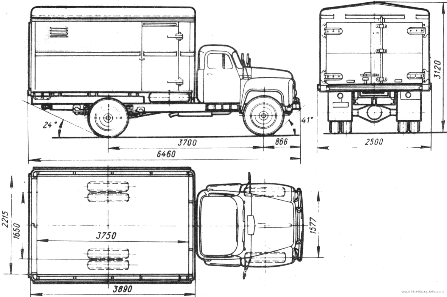 The-Blueprints.com - Blueprints > Trucks > GAZ > GAZ-51-01 GZSA-