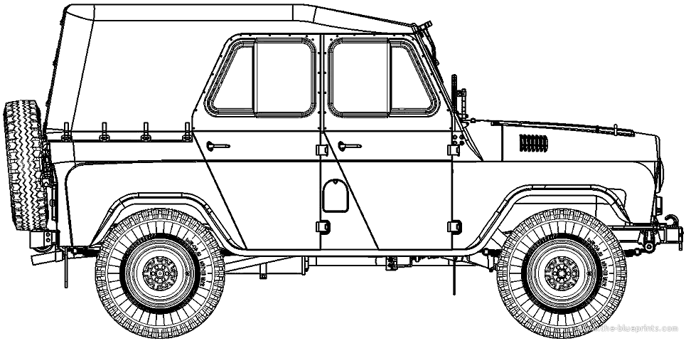 The-Blueprints.com - Blueprints > Cars > UAZ > UAZ 469 ATV Tundra