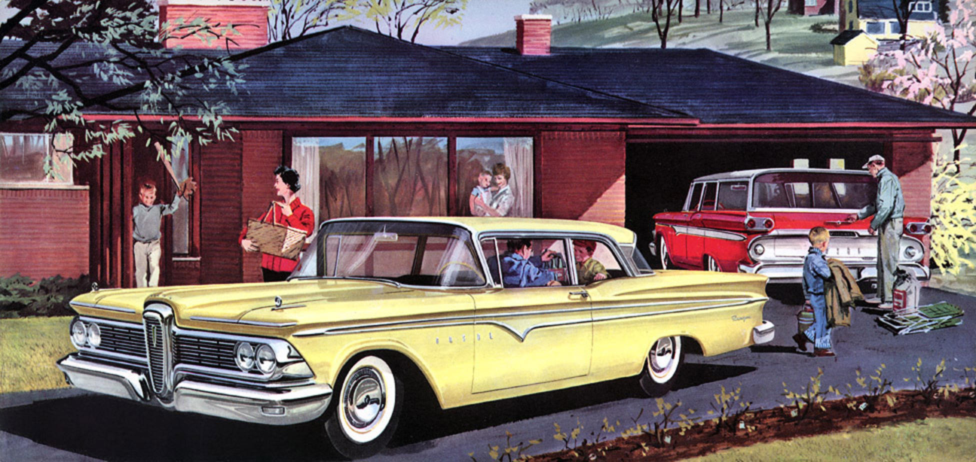 Plan59 :: Classic Car Art :: 1959 Edsel Ranger and Villager