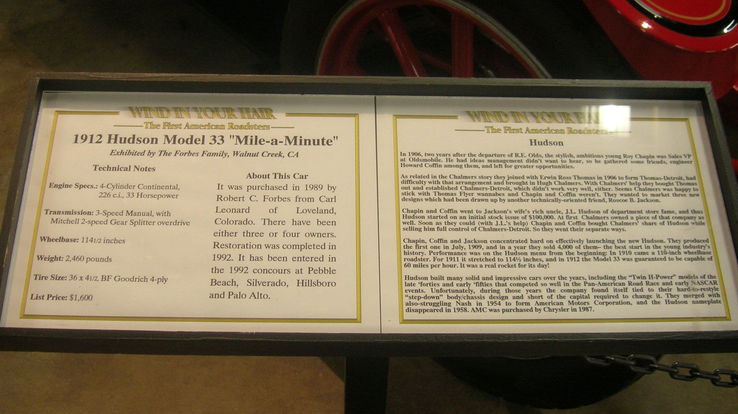 1912 Hudson Model 33 ''Mile-a-Minute'' Info | Flickr - Photo Sharing!