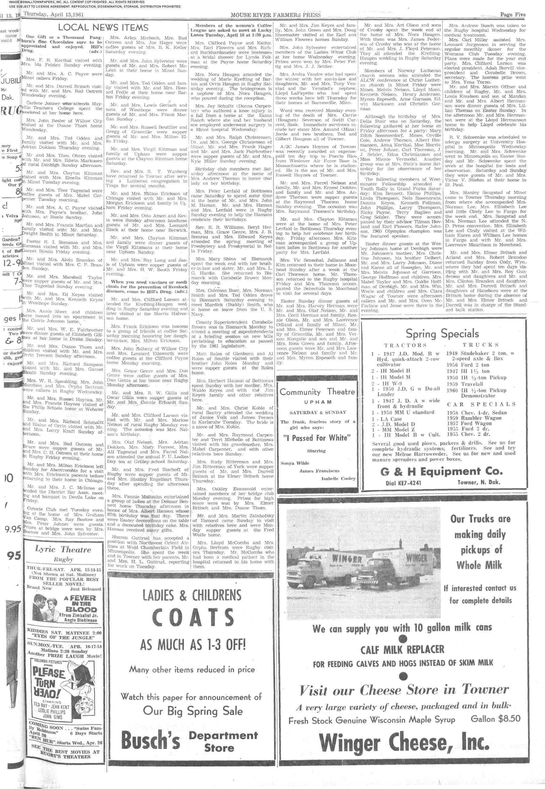 Mouse River Journal April 13, 1961 Page05