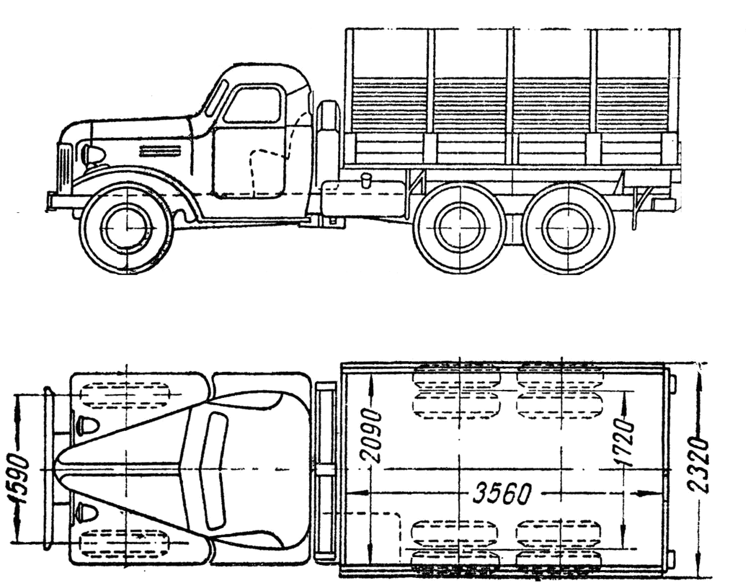 CAR blueprints - 1948 ZIS 151 Truck blueprint