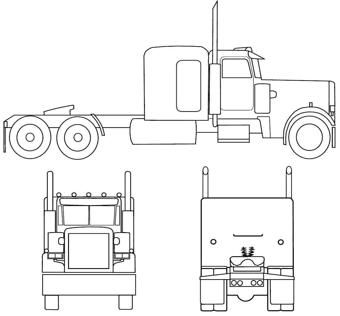 CAR blueprints - 1967 Peterbilt 359 Truck blueprint