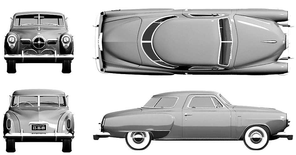 CAR blueprints - 1950 Studebaker Starlight Coupe blueprint