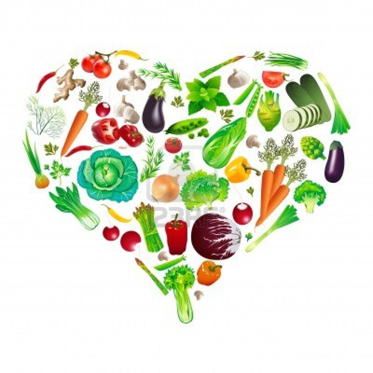 Heart Shape By Various Vegetables Royalty Free Cliparts, Vectors ...