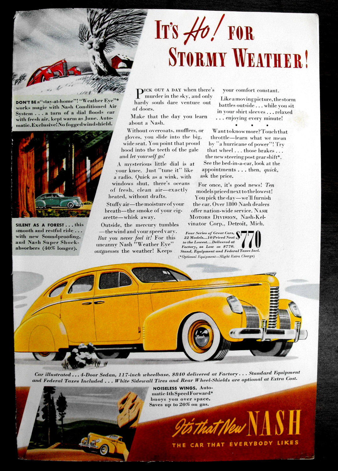 1939 Nash 4 Dr Sedan Car Auto Vintage Color Print by rgilbert155