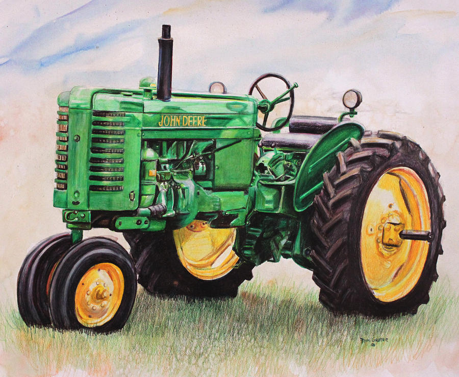 Vintage John Deere Tractor Painting by Toni Grote - Vintage John ...