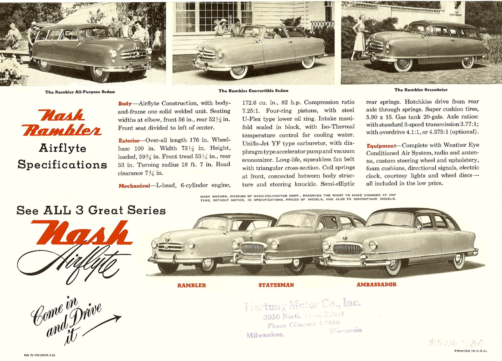 Directory Index: Nash/1951 Nash/1951 Nash Rambler Country Club Foldout
