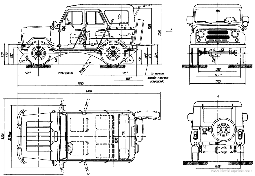 The-Blueprints.com - Blueprints > Cars > UAZ > UAZ 3151