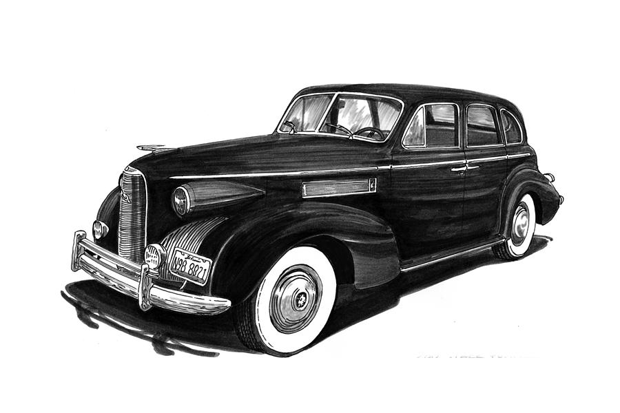 1939 Lasalle Sedan Drawing by Jack Pumphrey - 1939 Lasalle Sedan ...