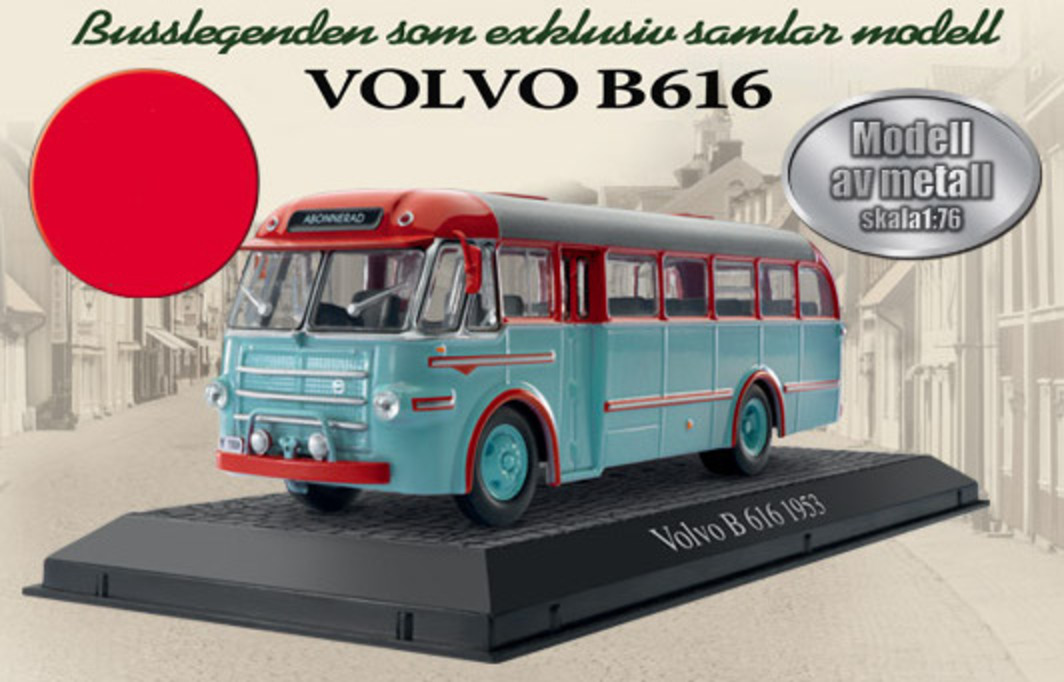 Denna die-cast-modell fÃ¶restÃ¤llande Volvo B616 ges ut av Edition Atlas.