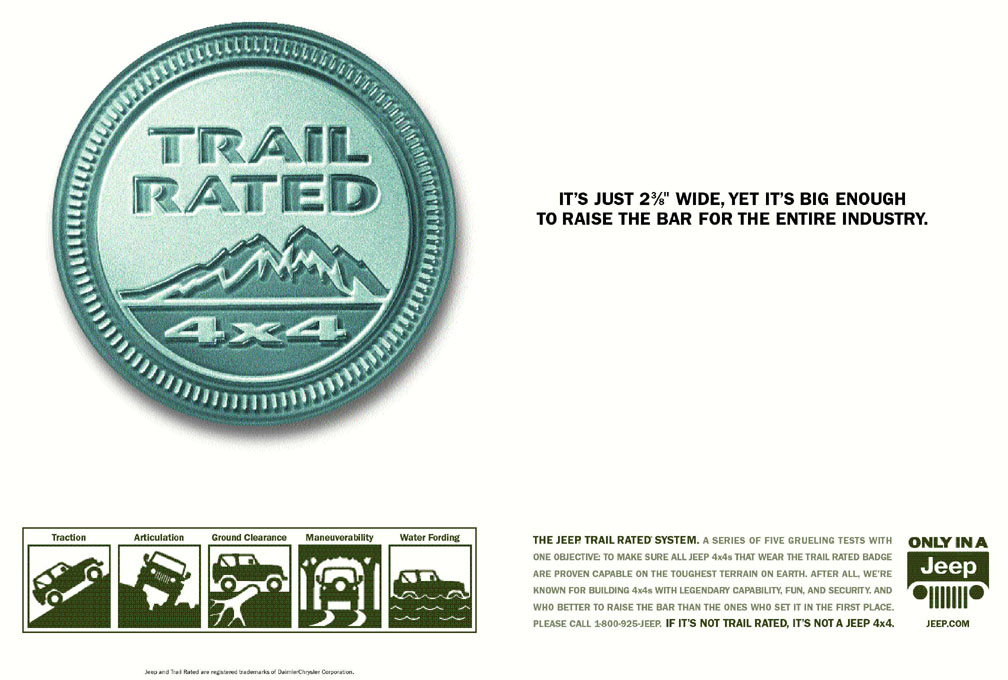 Trail Rated print advertisement.