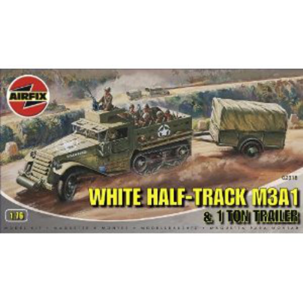 Airfix A02318 1:76 Scale White Half-Track M3A1 and 1 10N Trailer Military