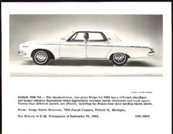 1963 Dodge Polara 4DR Hardtop 8x10 Original Official Photo | eBay