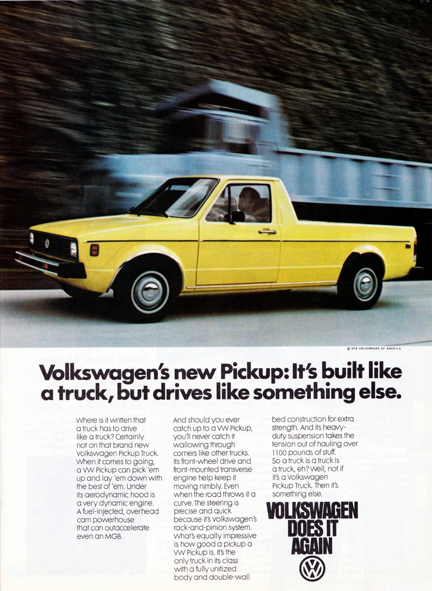 1980 Volkswagen Rabbit Pickup ad
