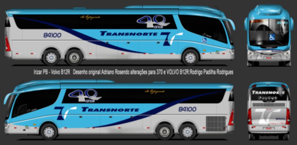 Irizar PB - Volvo B12R - Transnorte - desenhos de onibus