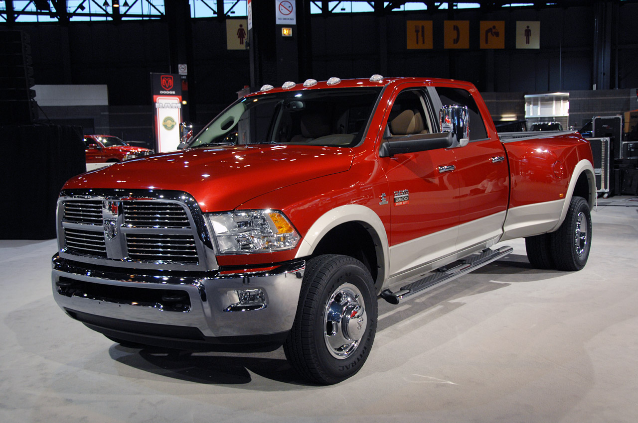 Front view photo of 2012 Dodge Ram Heavy Duty pickup truck in the mountain