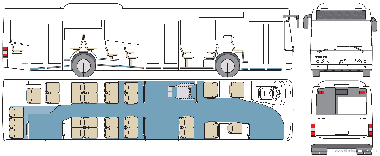 Volvo 7700 Bus blueprint