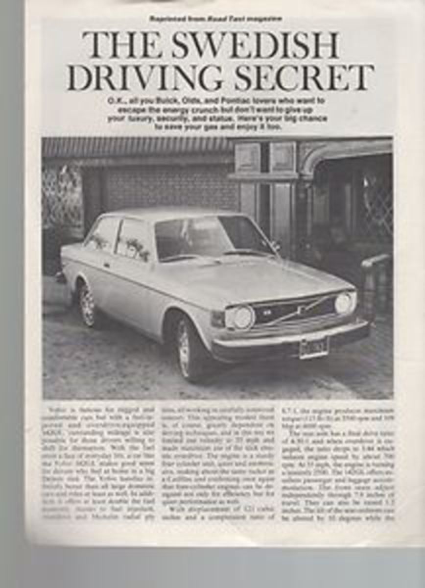 VINTAGE Ephemera ~ SWEDISH DRIVING SECRET 1970'S ? VOLVO 142GL 17X11" FLYER