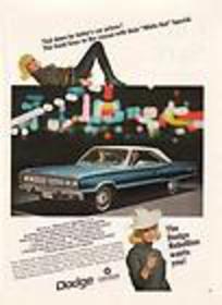 1967 Blue/ white Top Dodge Coronet 440 Auto Magazine Ad. White Hat Special!