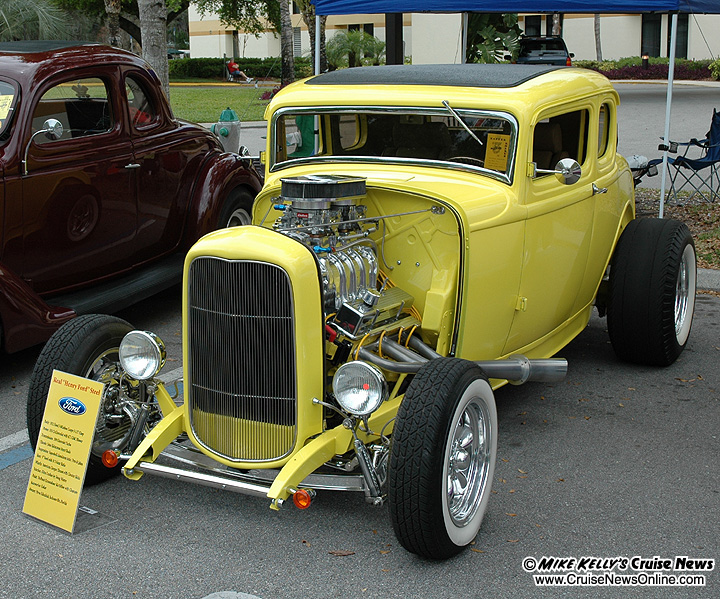 This cool yellow 1932 Ford 5-Window Coupe belongs to Steve Edenfield out of