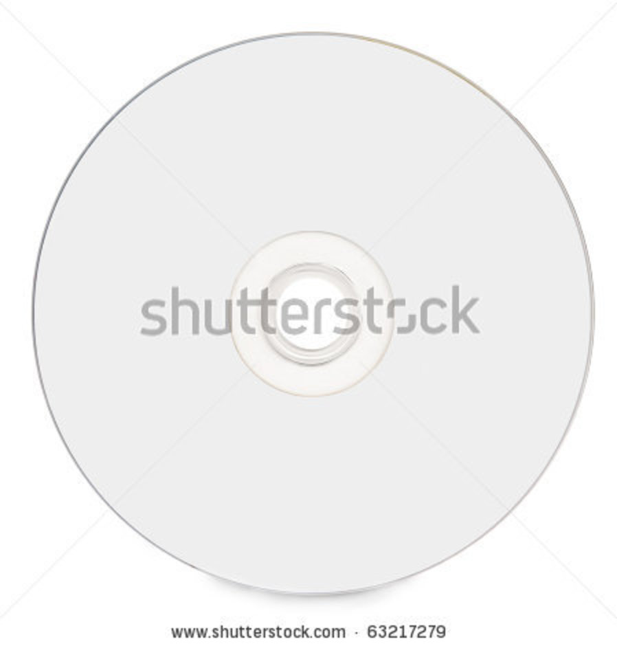 stock photo : Blank white compact disc on white background