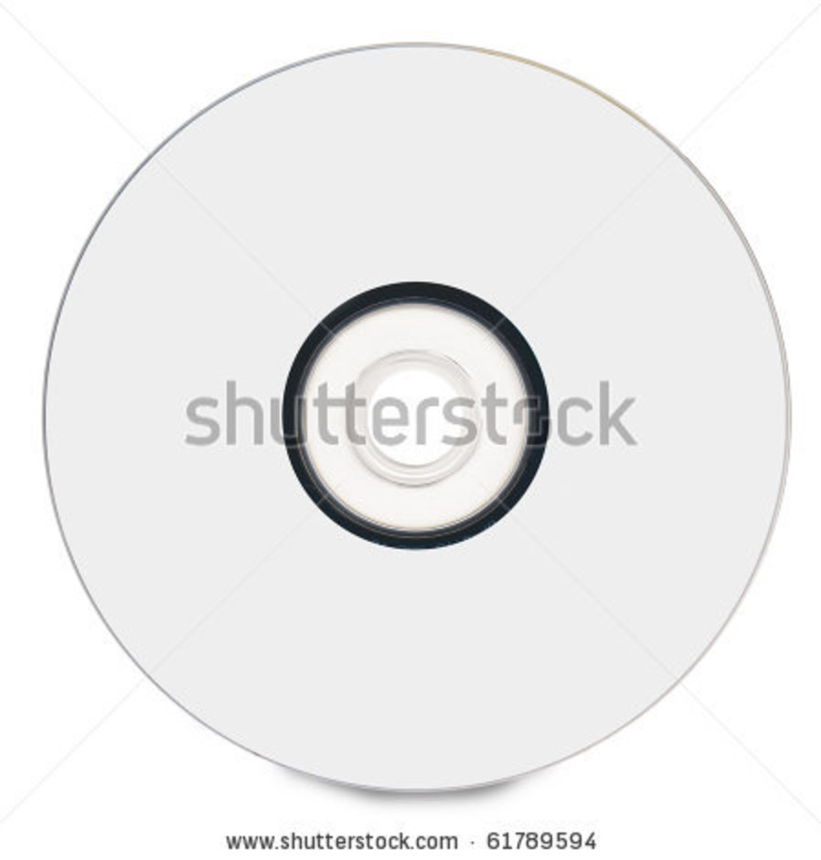 stock photo : Blank white compact disc on white background