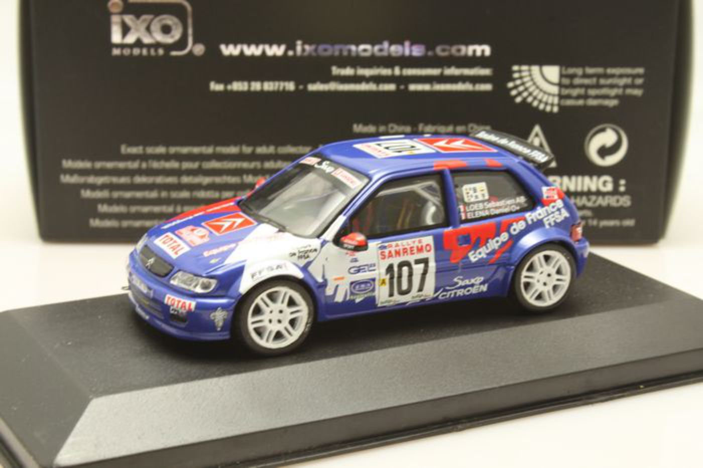 IXO 1:43 Citroen Saxo Rallye Sanremo #107 | eBay