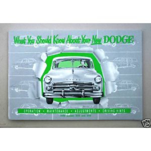1950 Dodge Dodge Coronet - Meadowbrook - Wayfarer Factory Owner's Manual