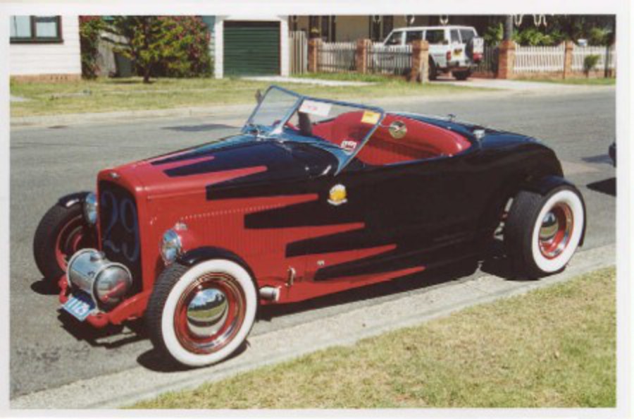 Here we have Stewart Campbell's Too Cool for School '29 Dodge roadster.
