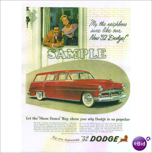 1952 Dodge Coronet Sierra station wagon. Listing Description